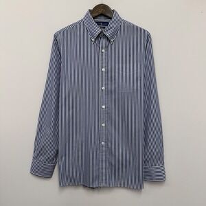 Ralph Lauren Blue Label 100% Cotton Stretch Striped L Sleeve Shirt Navy White L